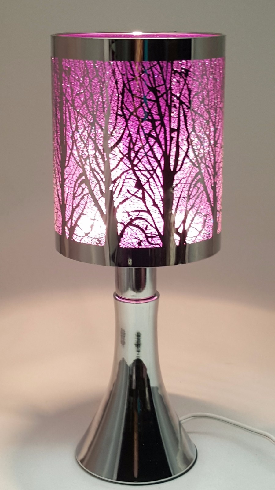 Fragrance ** Stainless Steel Table Touch Lamp Tree (Purple) Silver color