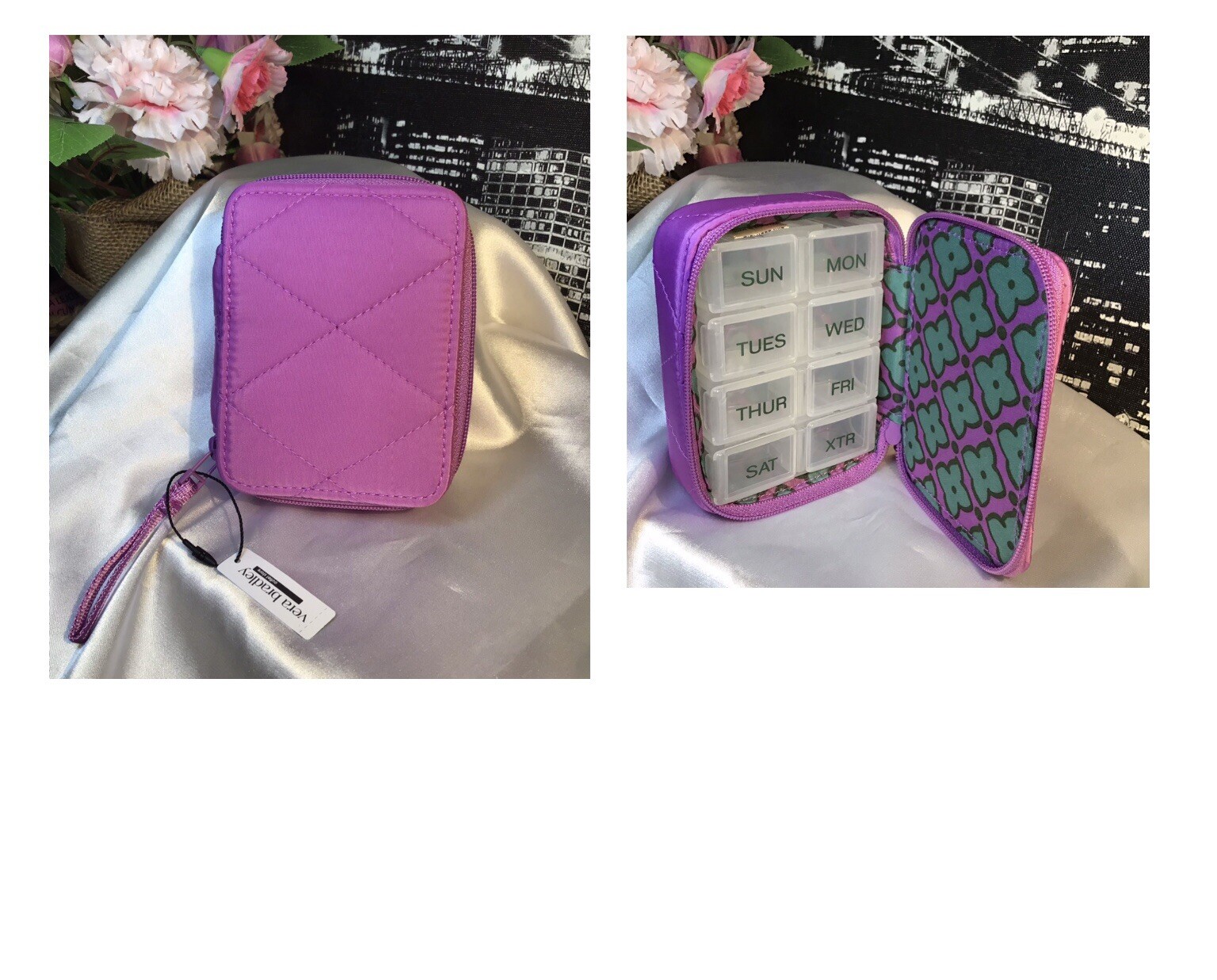 Vera Bradley Travel Pill Case Lightweight Polyester IRIS ORCHID * NWT