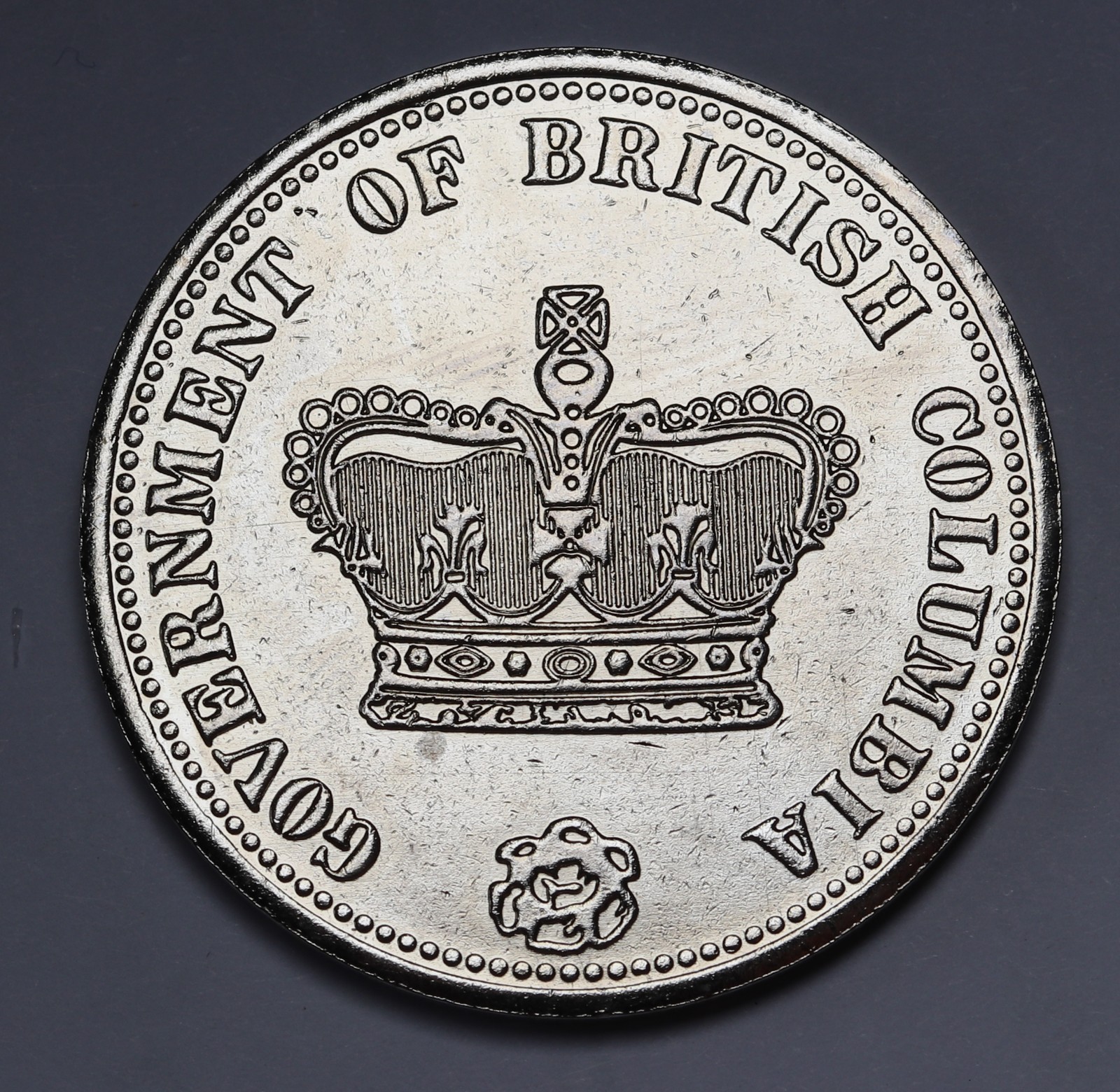 1862 Canada British Columbia $20 20 Dollars Modern Restrike Coin Nickel