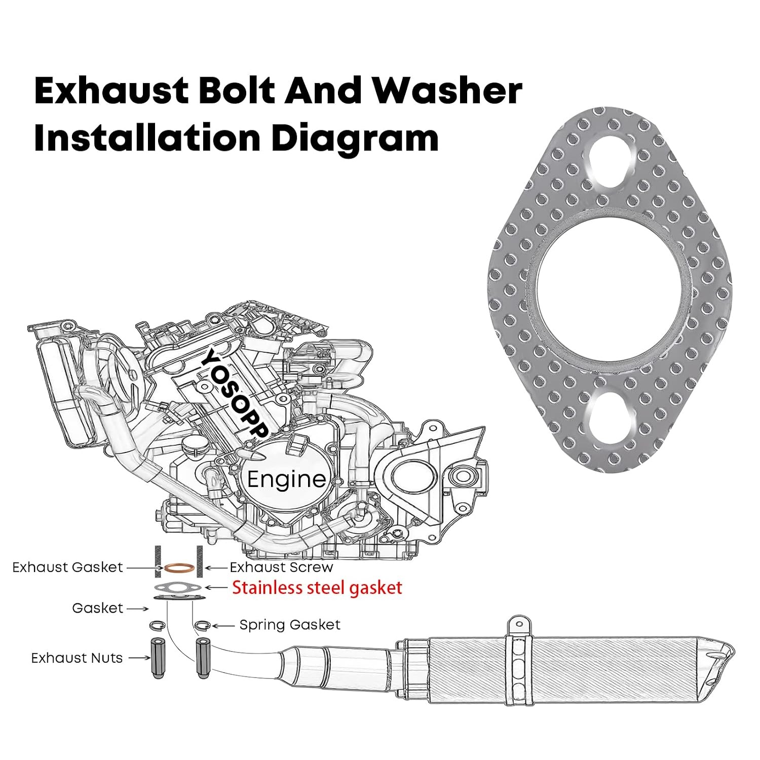 Exhaust Gasket for Engine Scooters, 27mm 5PCS