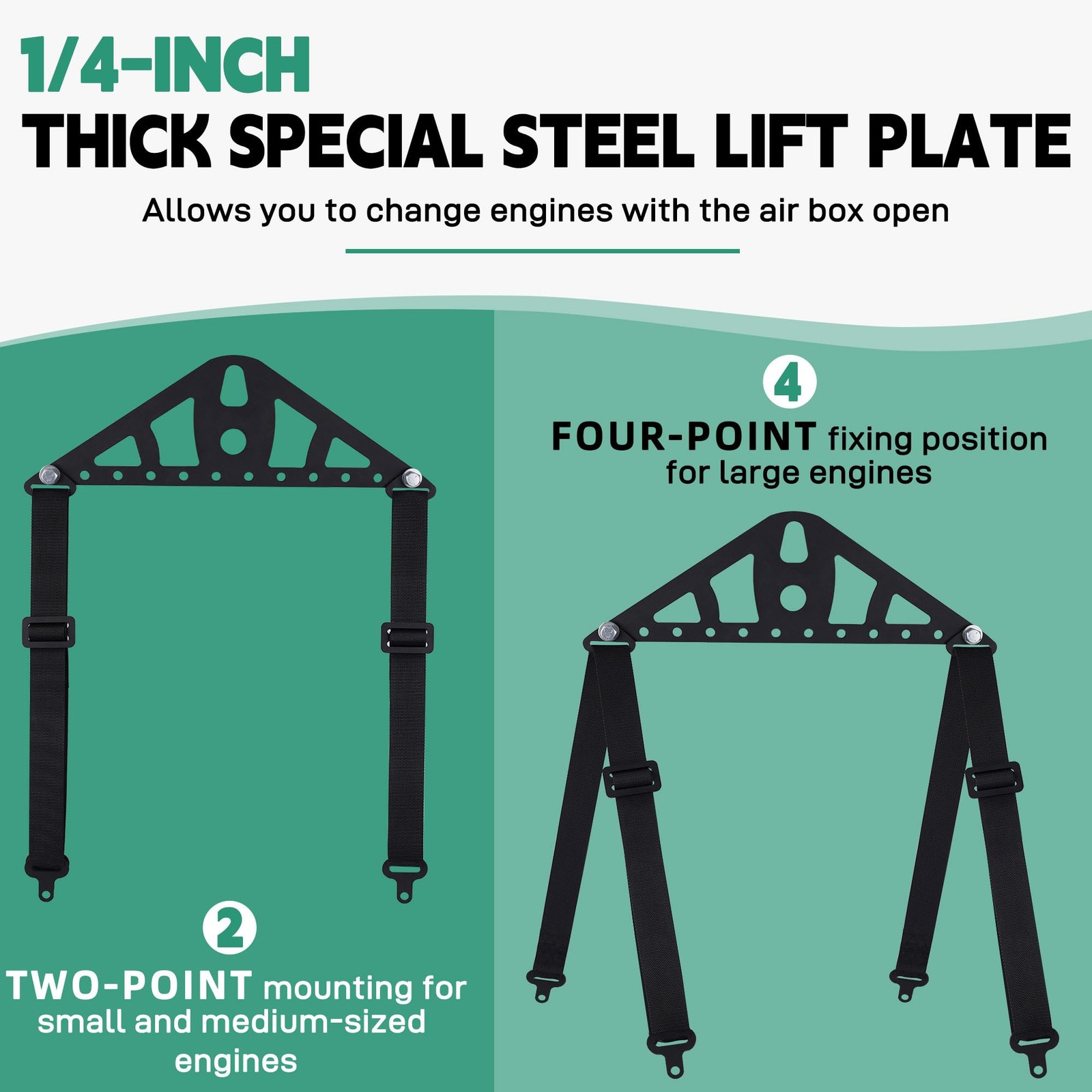 Ustinian Universal 2 Point or 4 Engine Lift Sling Kit Featuring Black...