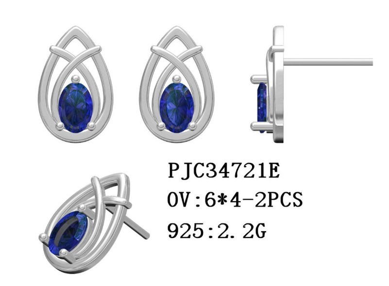 Sterling Silver Semi Mount Earrings Setting Oval OV 6X4mm Stud