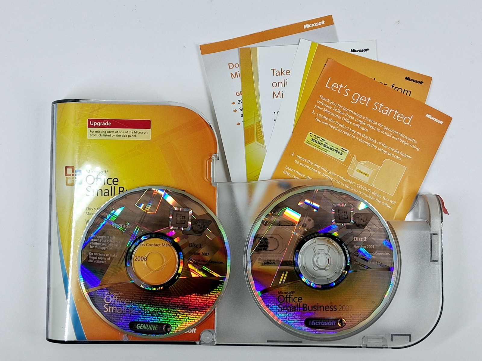 Microsoft Office Small Business 2007 Upgrade PC Software 2 Disc Complete Case
