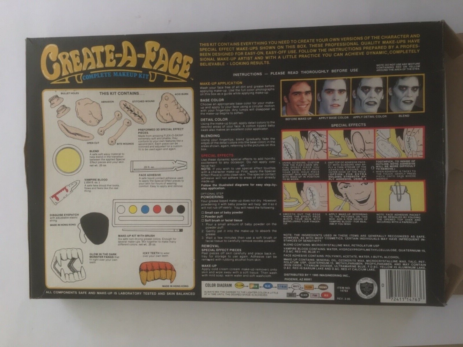 Create-A-Face 3D Special Effects Complete Makeup Kit 1985 Numbered Vintage RARE