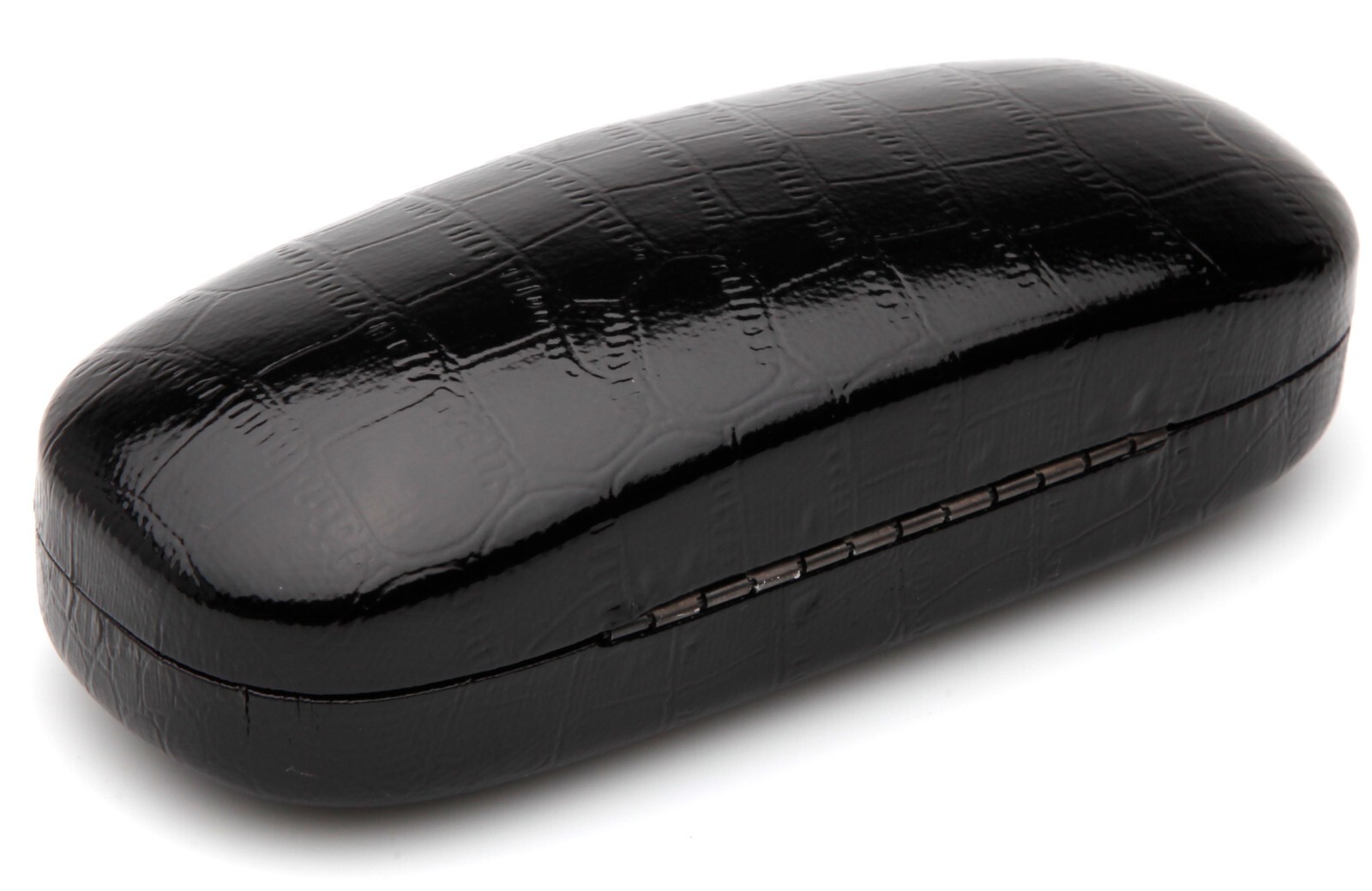 NEW Clam Shell Hard Eyeglasses Glasses Case Black w/ Microfiber Cleaning Cloth