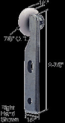 CRL N6519 7/8" Side Mount Nylon Wardrobe Door Roller