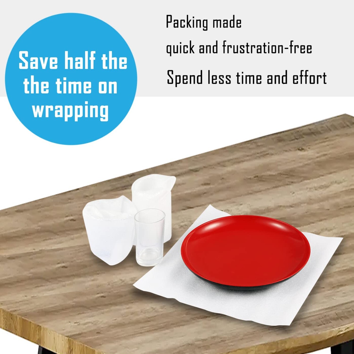 100 Pack Foam Sheets, DAT 12" x 12", 1/16" Thickness, Foam Wrap Cushioning Ma...
