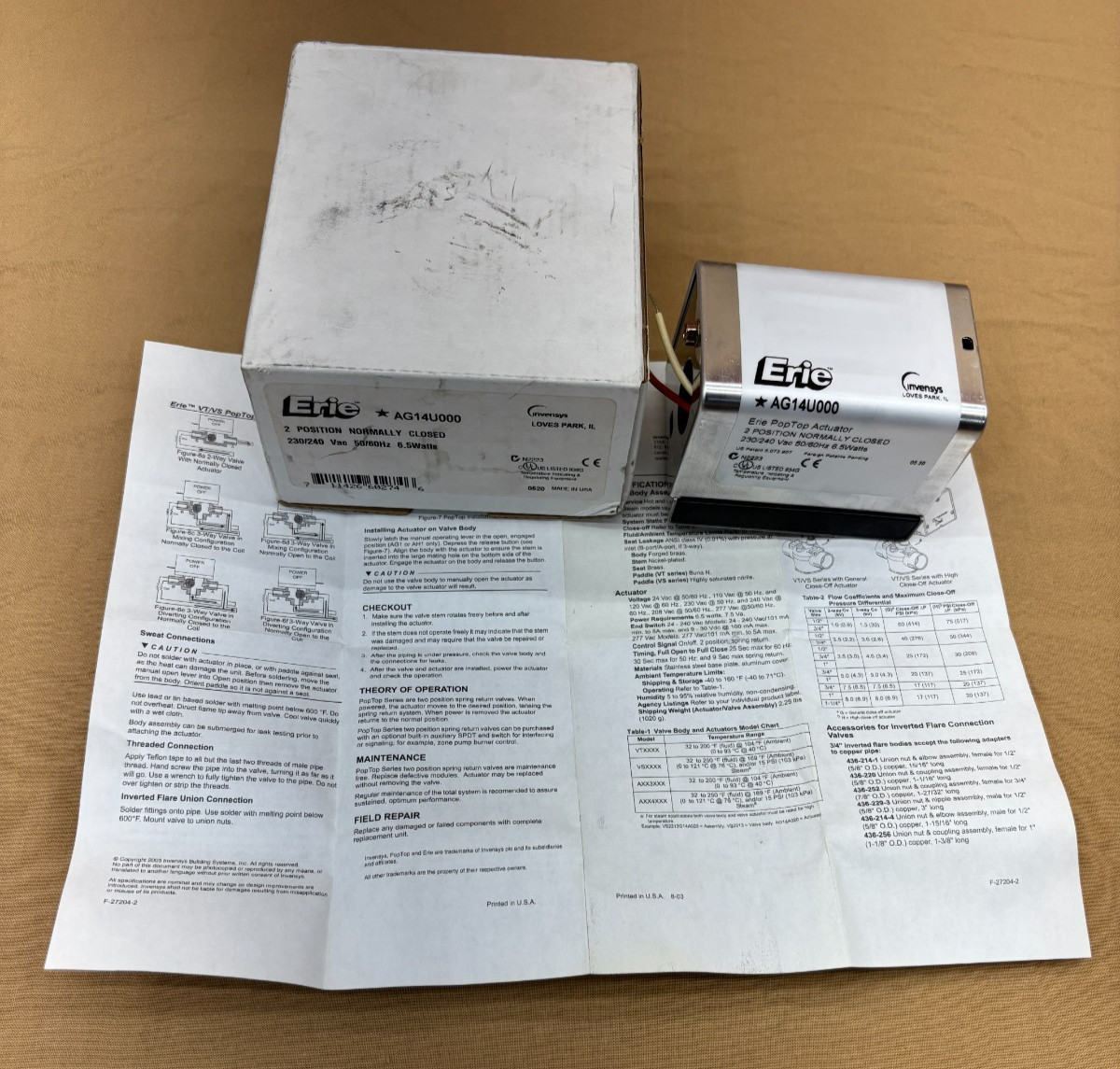 Erie AG14U000 Replacement HVAC Actuator 2 Position Control