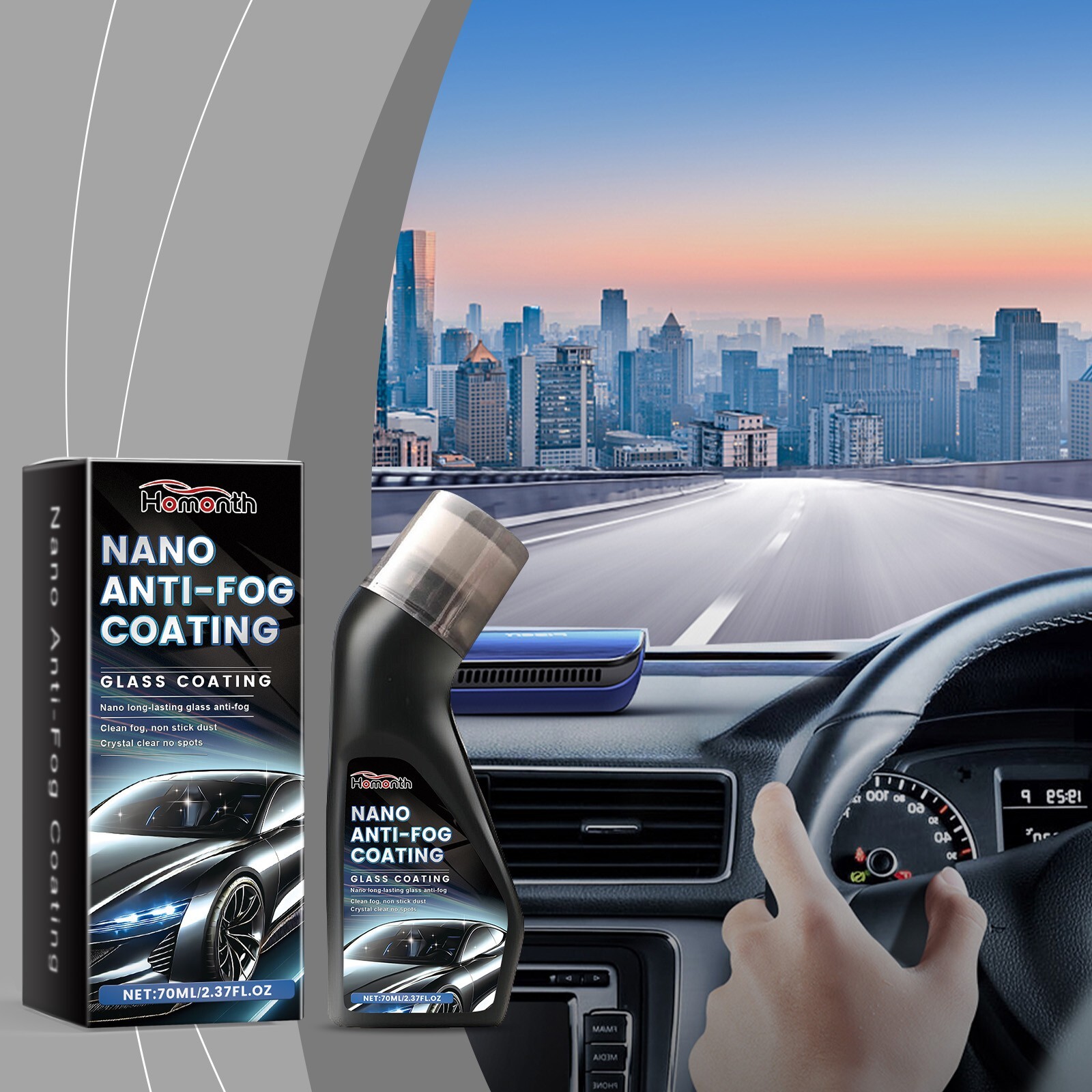Automotive windshield coating agent for removing stains from the windshield