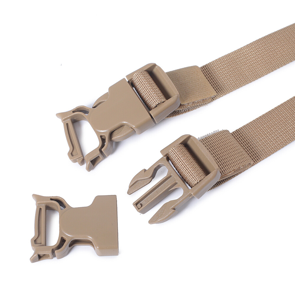 2 pcs Tactical MOLLE Straps w/ Buckle Clip Tactical Backpack Accessory Strap Tan