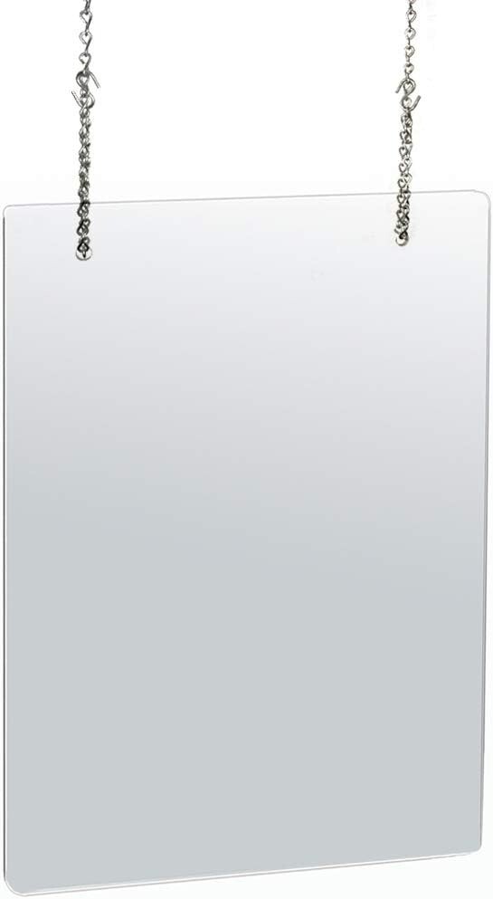 Azar Displays 179962-100 18" x 24" Clear Hanging Acrylic Protective Barriers
