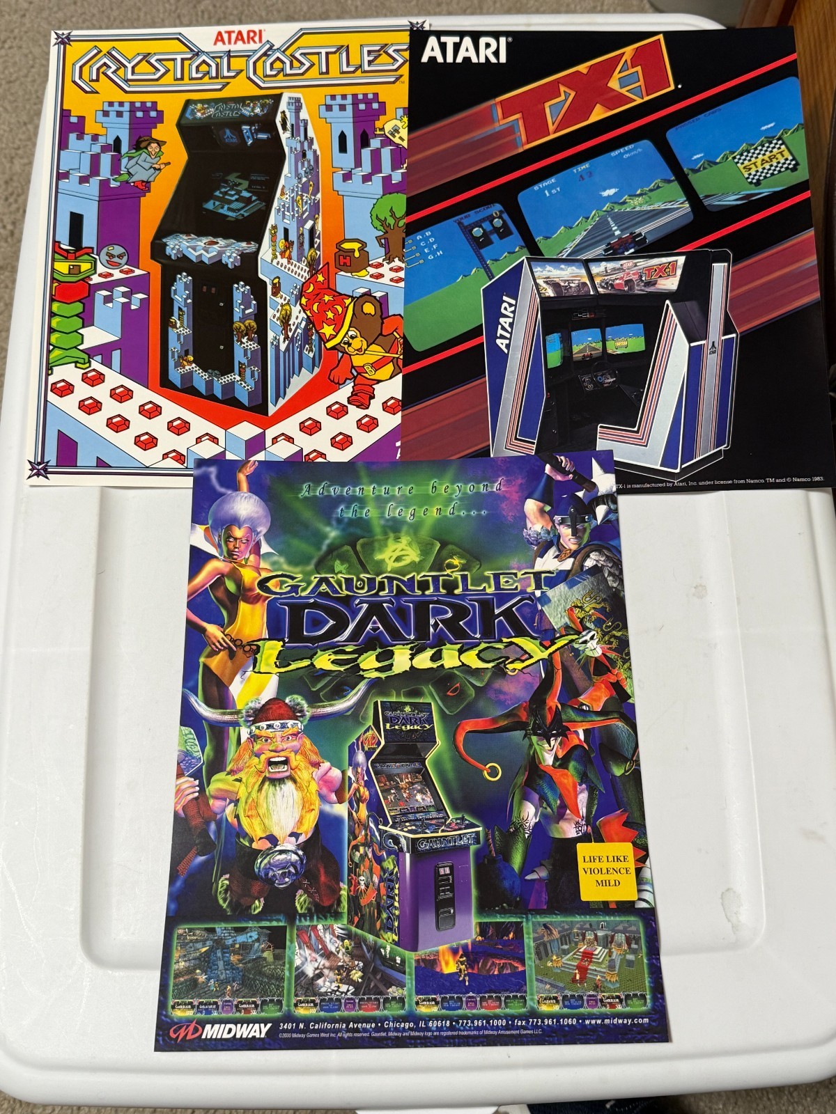 1986 ATARI FACTORY ORIGINAL MAJOR ASSEMBLIES MANUAL WITH 4 FLYERS