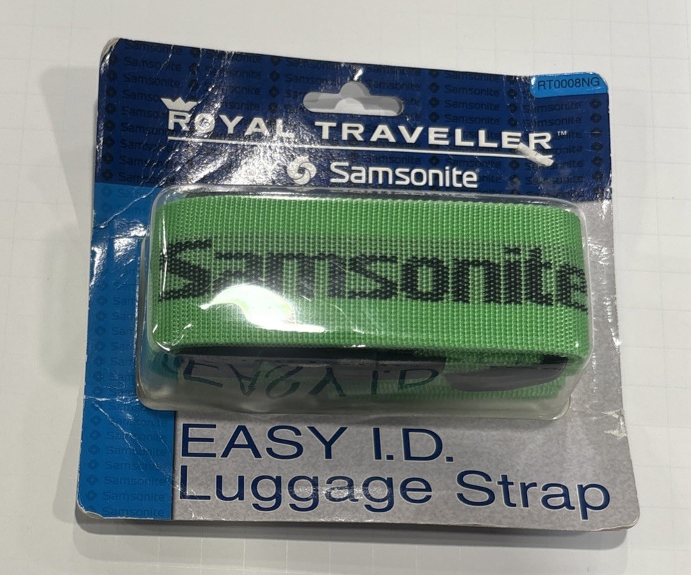 Samsonite Luggage Strap LIME Green Royal Traveller Webbed NEW In Pkg
