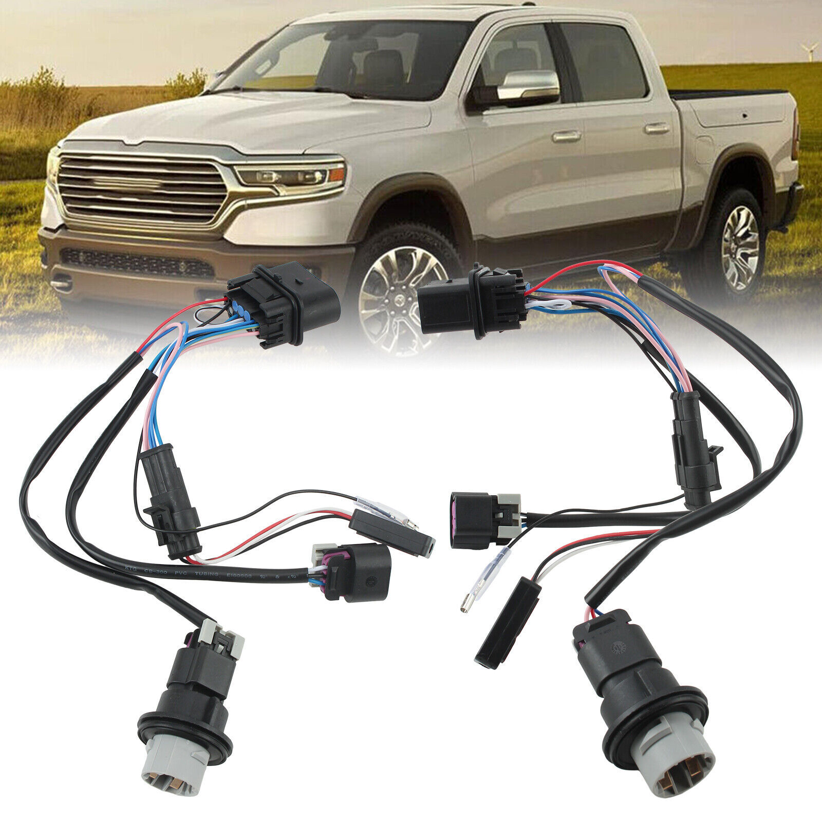 Projector Headlights Conversion Wire Harness For 13-18 Ram 1500 2500 3500 6.7L