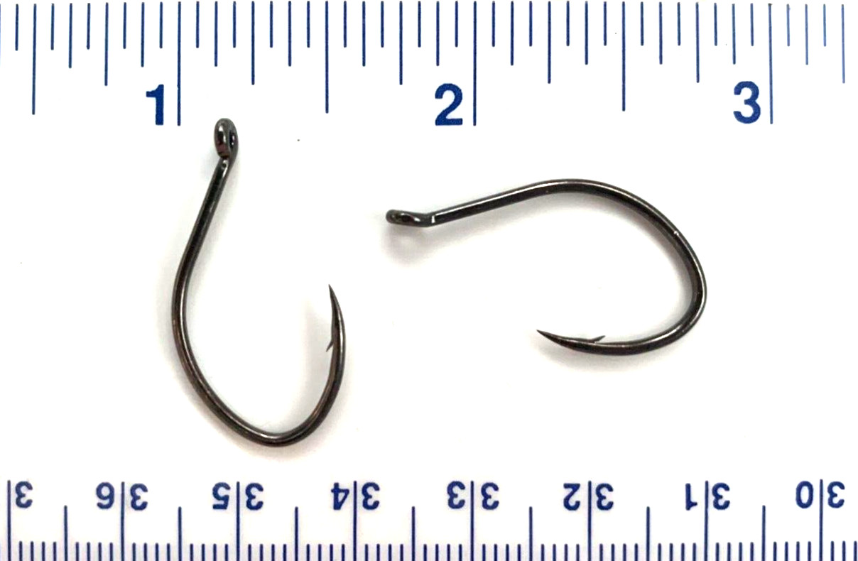 100 VMC 7356 7356BN Black SureSet Dropshot Fish Hooks 2/0