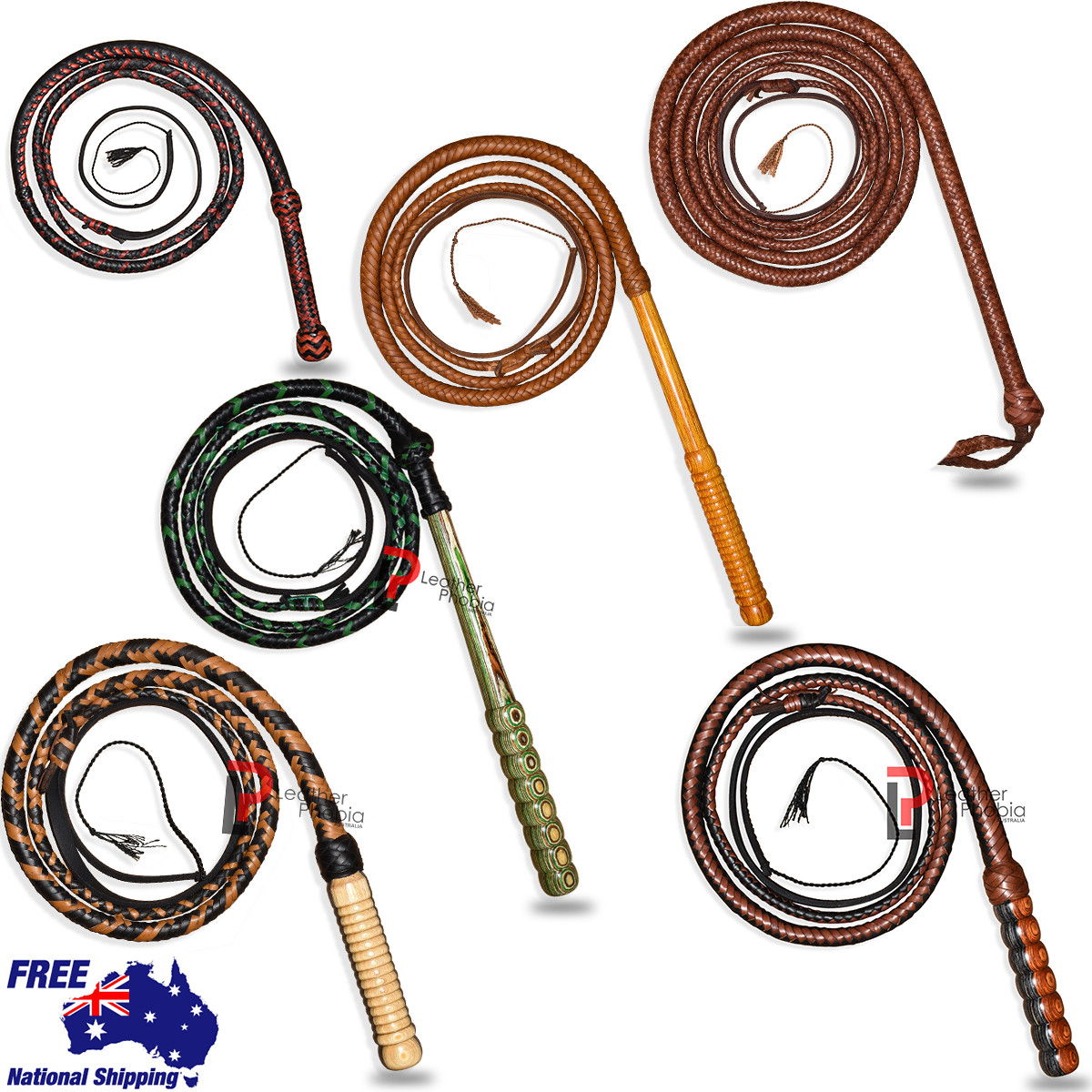 Stock Whip Stockwhip Bull Leather Genuine whip Cow leather Crackers stock Heavy
