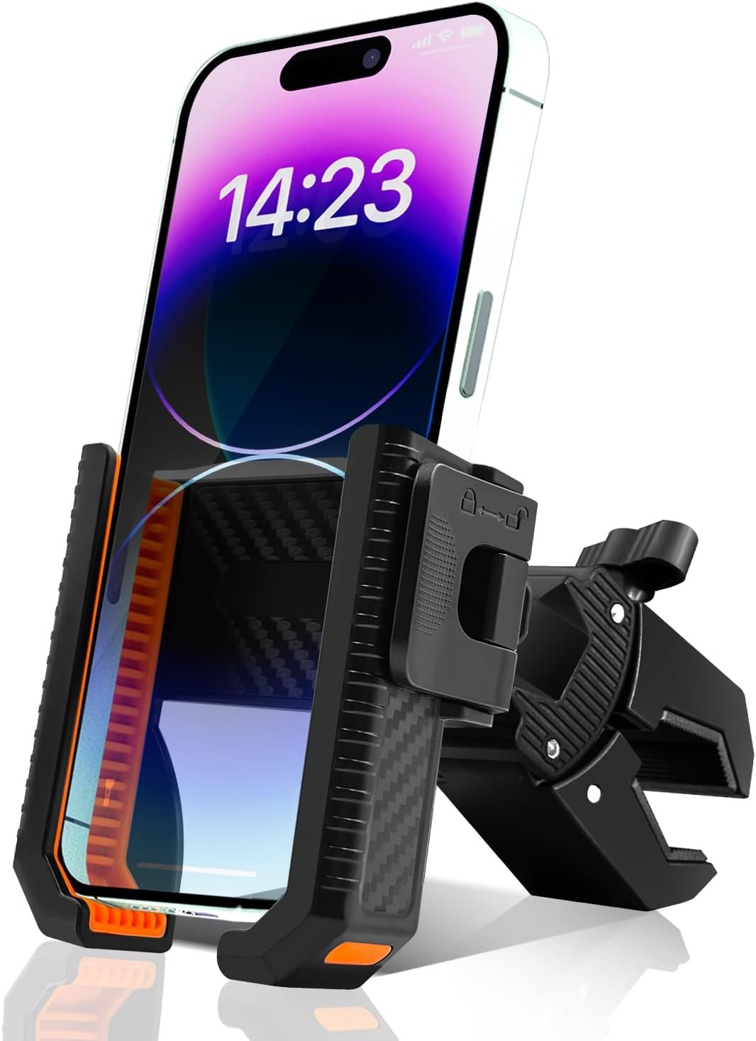 Motorcycle & Scooter Phone Holder Handlebar Mount for 4.5-7" Phones Golf Cart