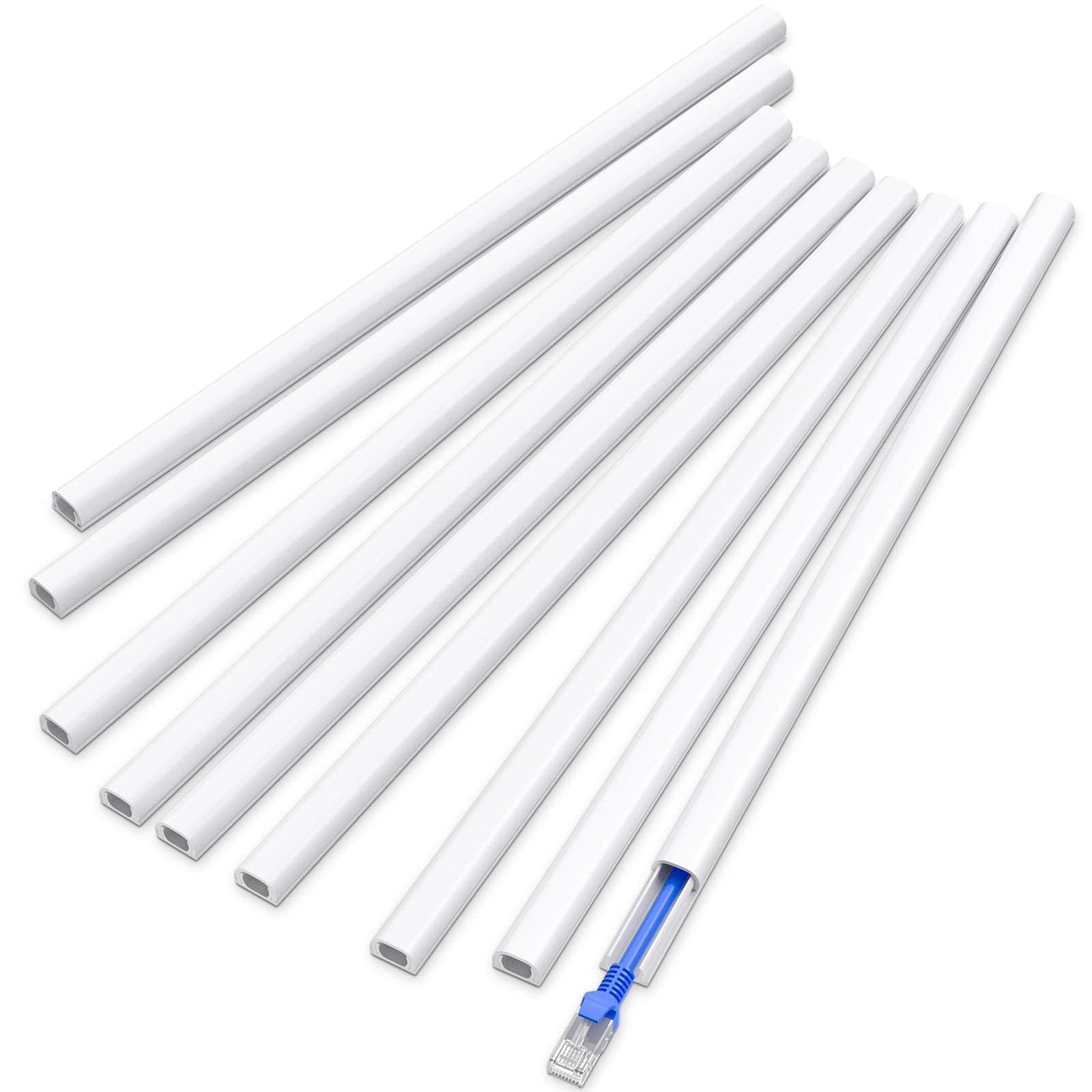 Delamu 128in Cord Hider for 1 Cord, L X 0.48in W X 0.30in H, White