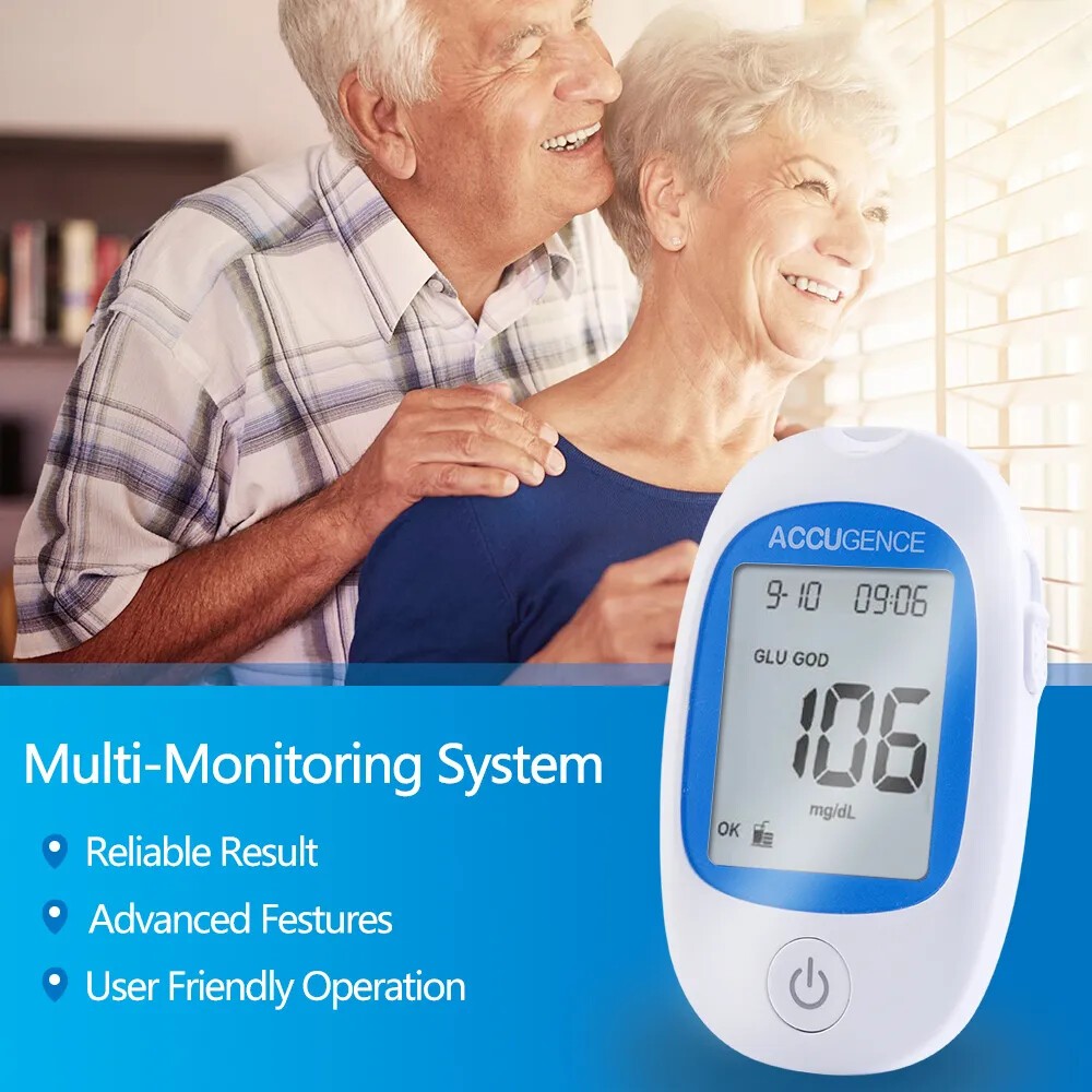 5 Second 3in1 Home Blood Ketone Tester Blood Glucose Meter Uric Acid Test xfd