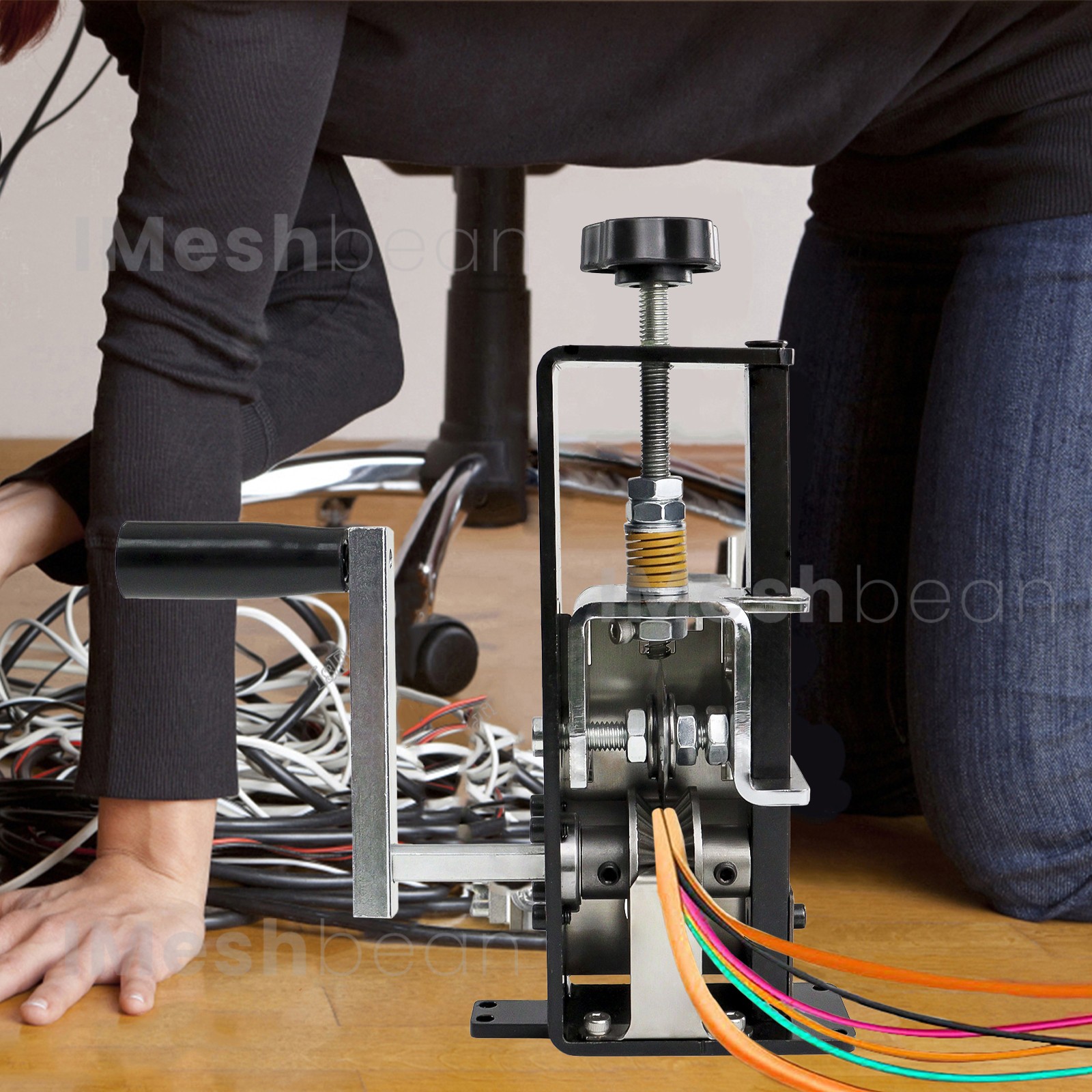 Manual Wire Stripping Machine Drill Powered Hand Crank Wire Stripper Tool 1-25MM