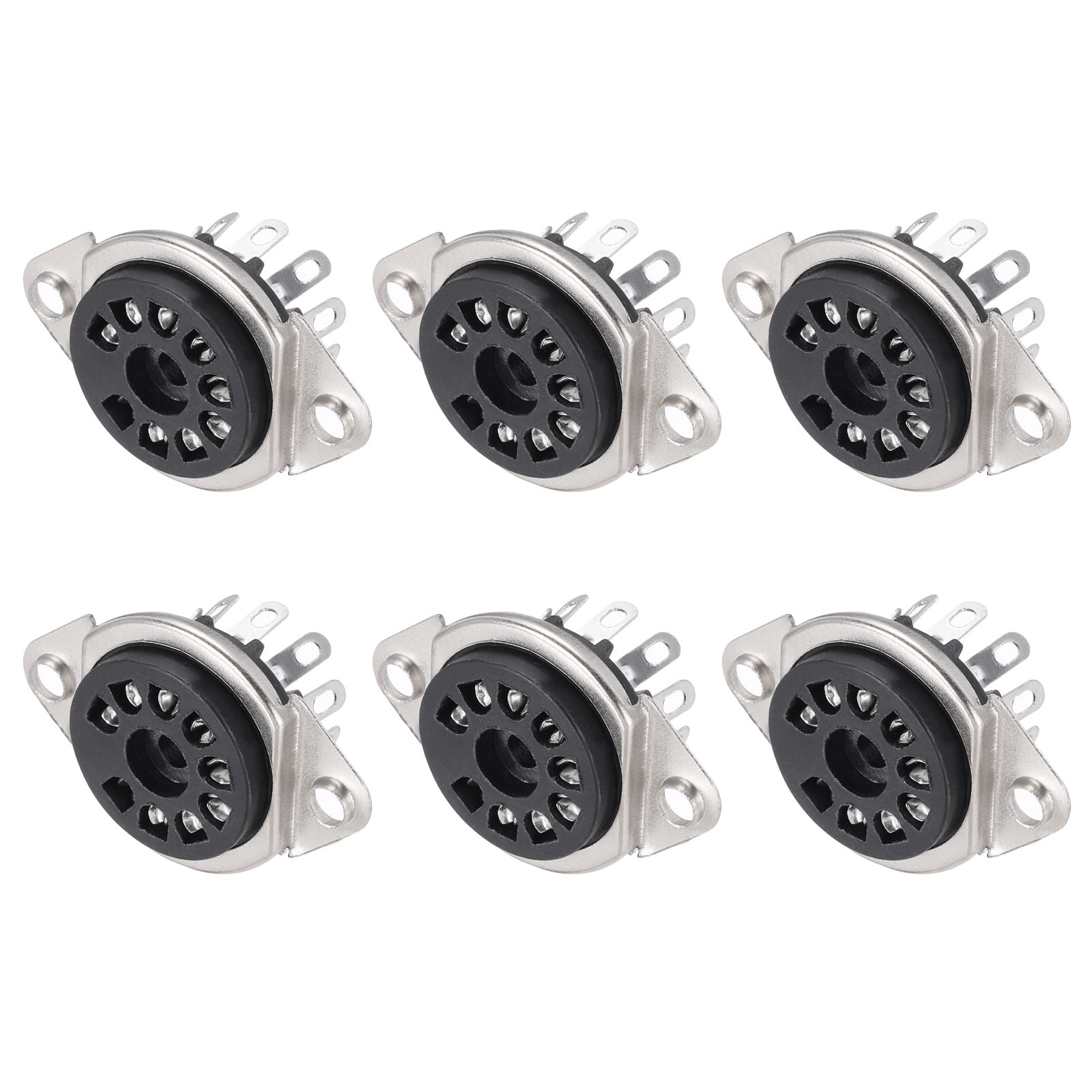 6 Pcs 9pin Tube Socket Bakelite Vacuum Tube Protect Tube Pin Socket Black