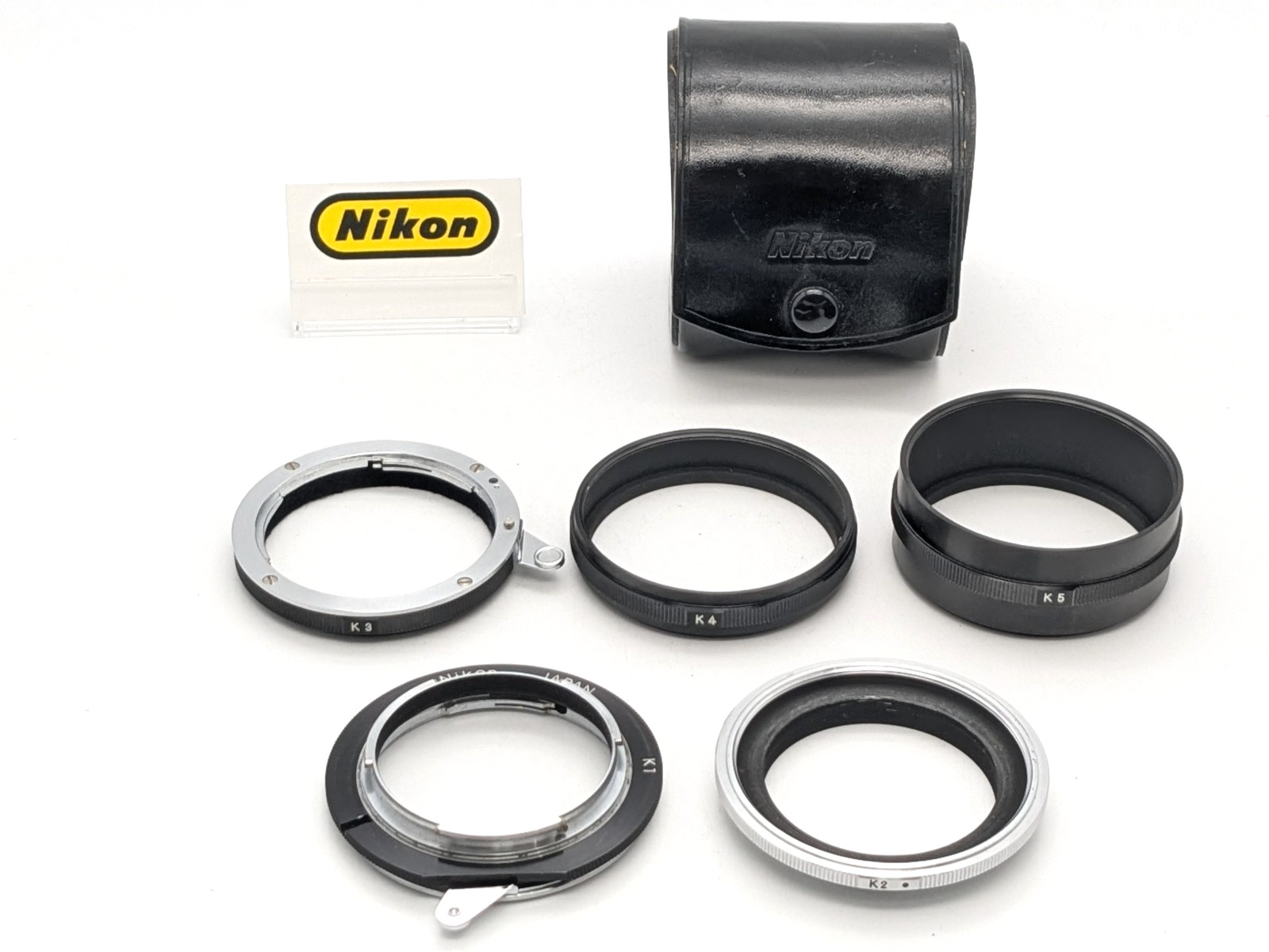 [MINT] Nikon Extension Tube K Ring K1 K2 K3 K4 K5 set in Leather Case from Japan
