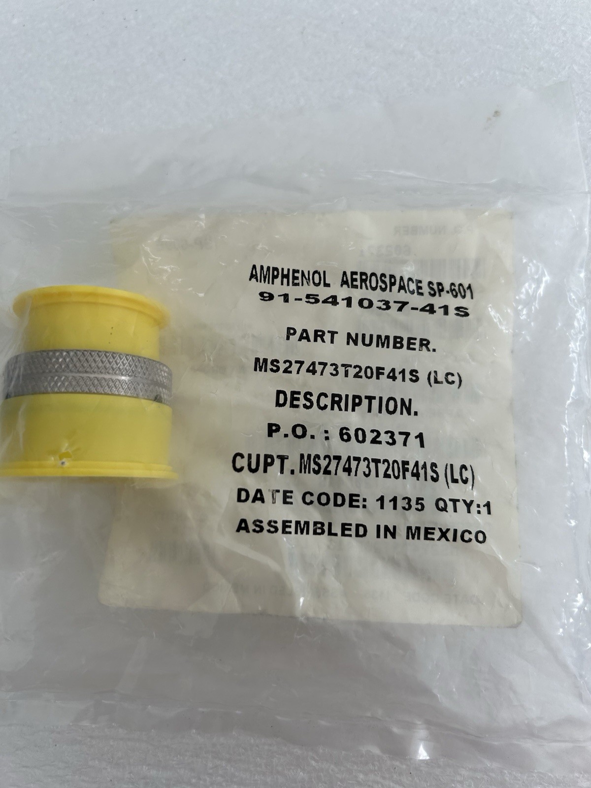 AMPHENOL AEROSPACE MS27433T20F41S (LS) Connector