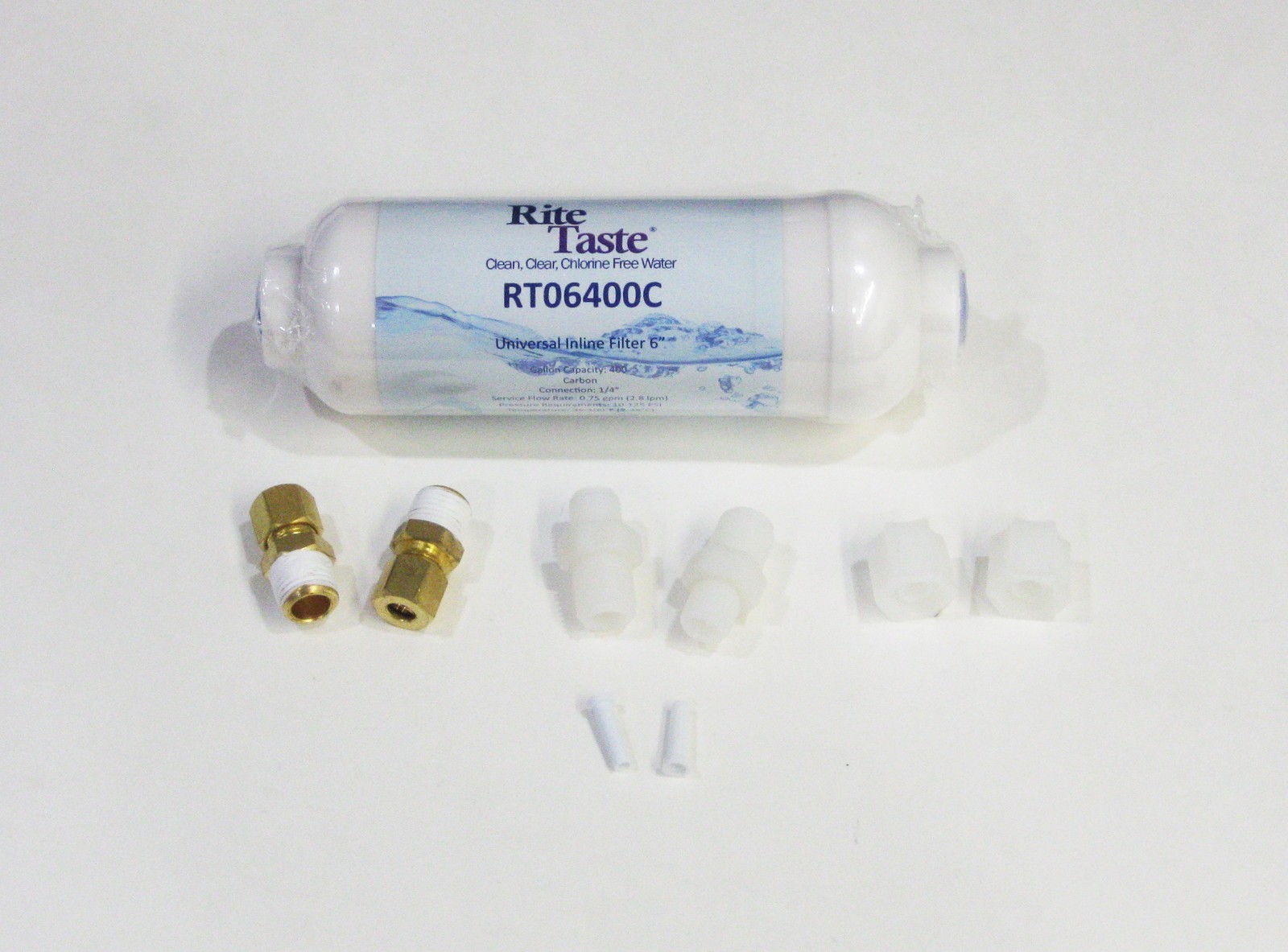 Rite Taste RT06400C 6" Universal Inline Refrigerator Water Filter 1/4" fittings