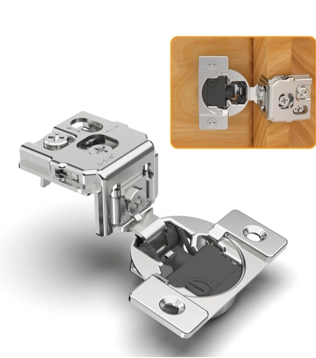 Chibery 30 Pack 1-1/4" 4D Overlay Soft Close Concealed Hinges for Face Frame ...