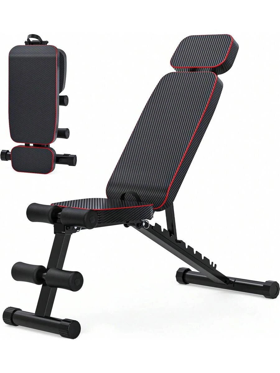 9-Position Adjustable Foldable Weight Bench Gym 800lbs Capacity Full Body