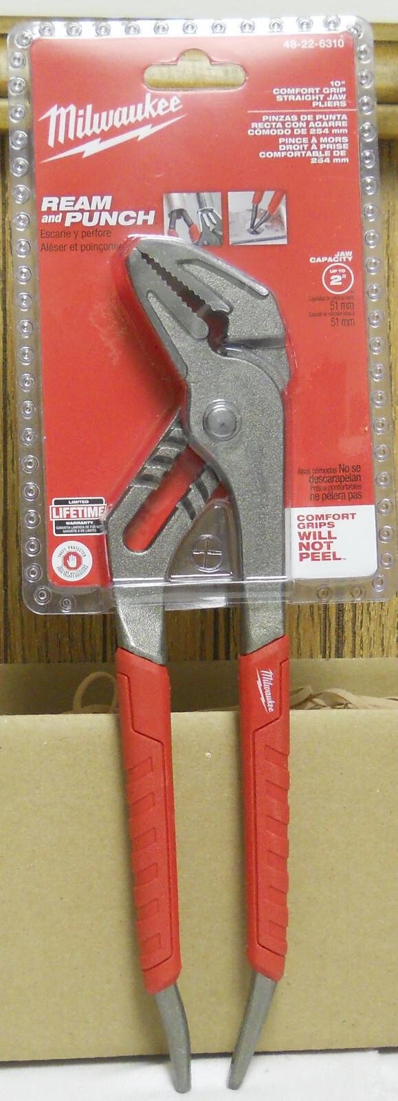 Milwaukee 48-22-6310  Comfort Grip Ream & Punch Adjustable Straight Jaw Plier