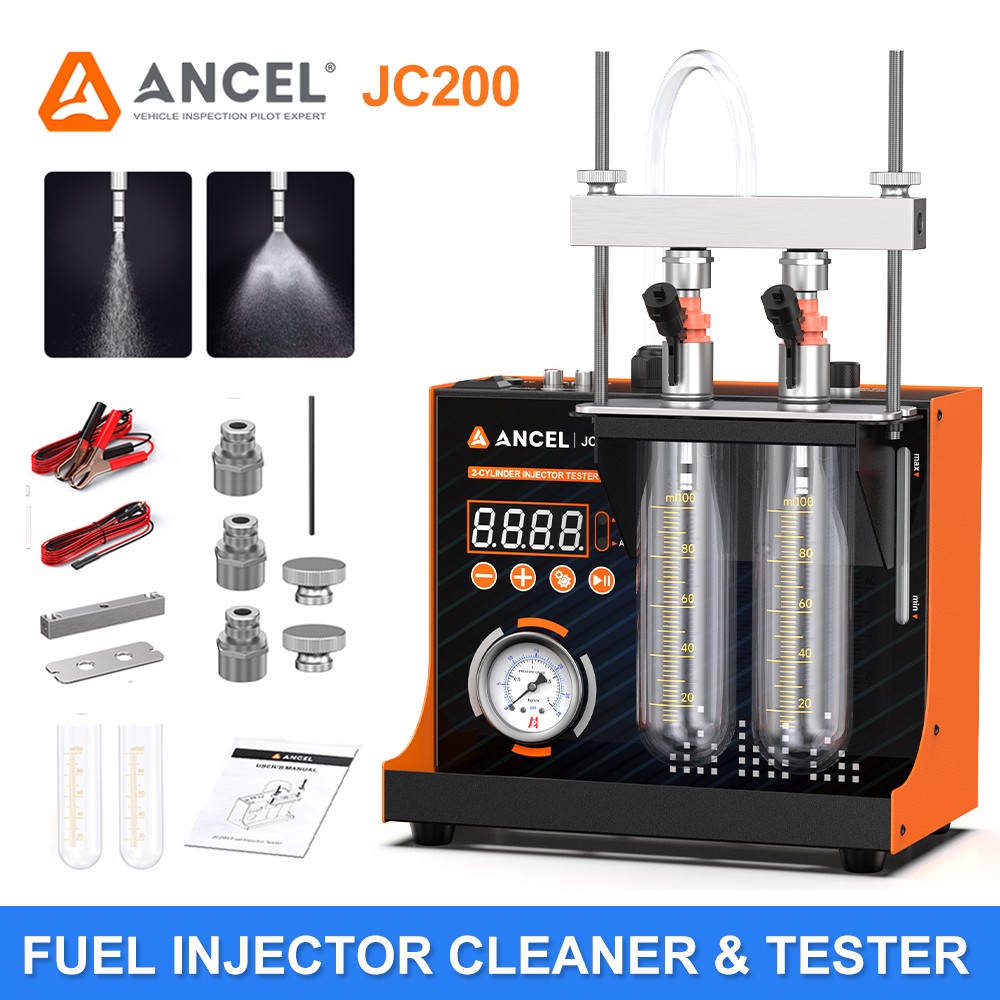 ANCEL JC200 2-Cylinder Fuel Injector Cleaner Tester Heating Cleaning Machine