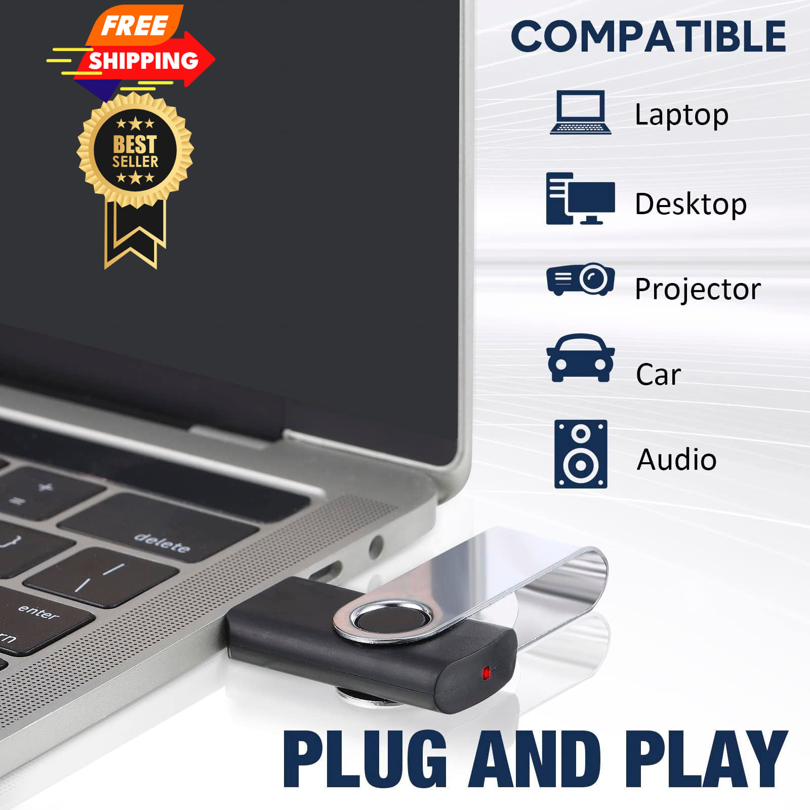 3 Pack 32GB USB Flash Drive with Type C Adapter and Storage Box 3-Pack