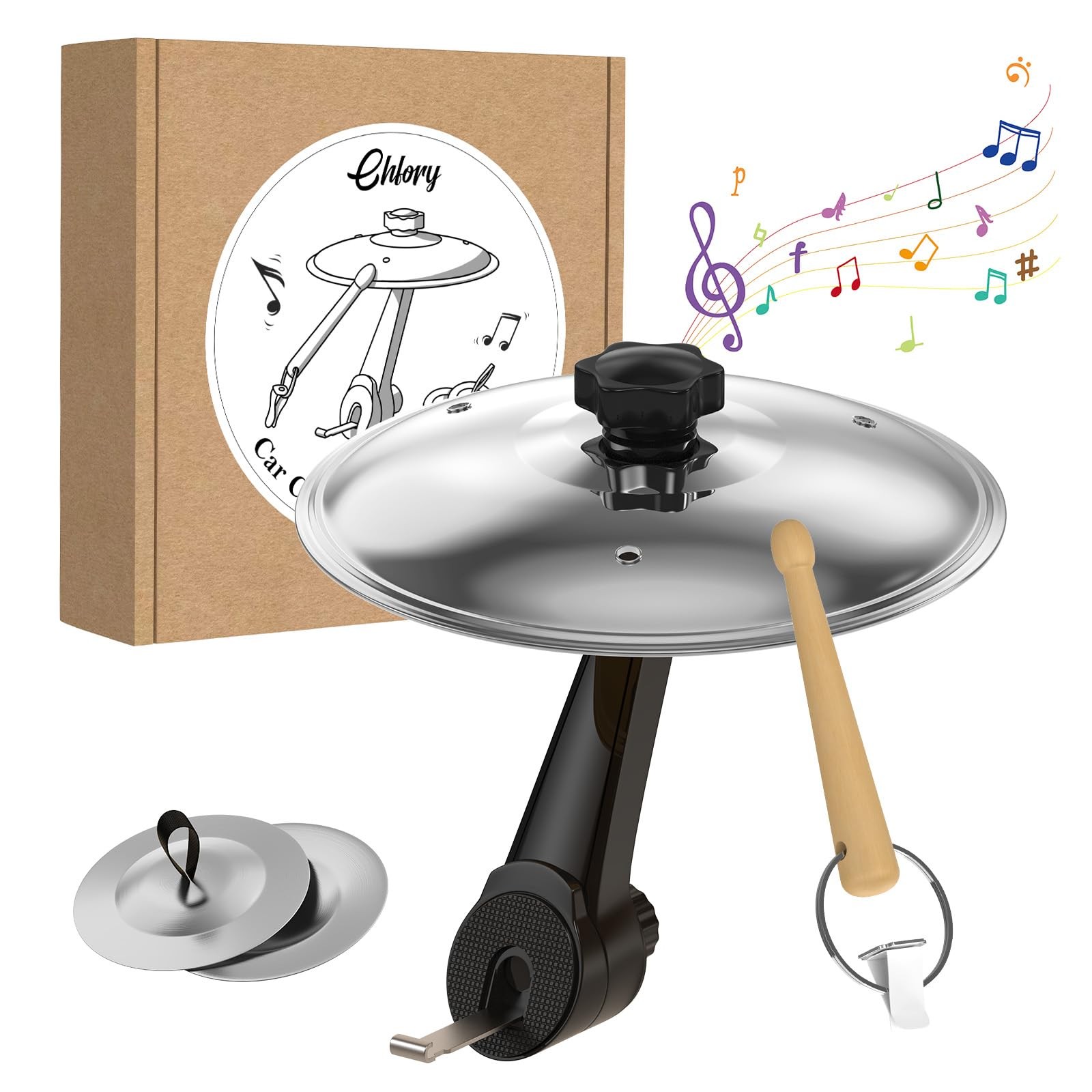 Car Cymbal Air Vent Mini Drum Crash Set Stick Thumb Compact Silver