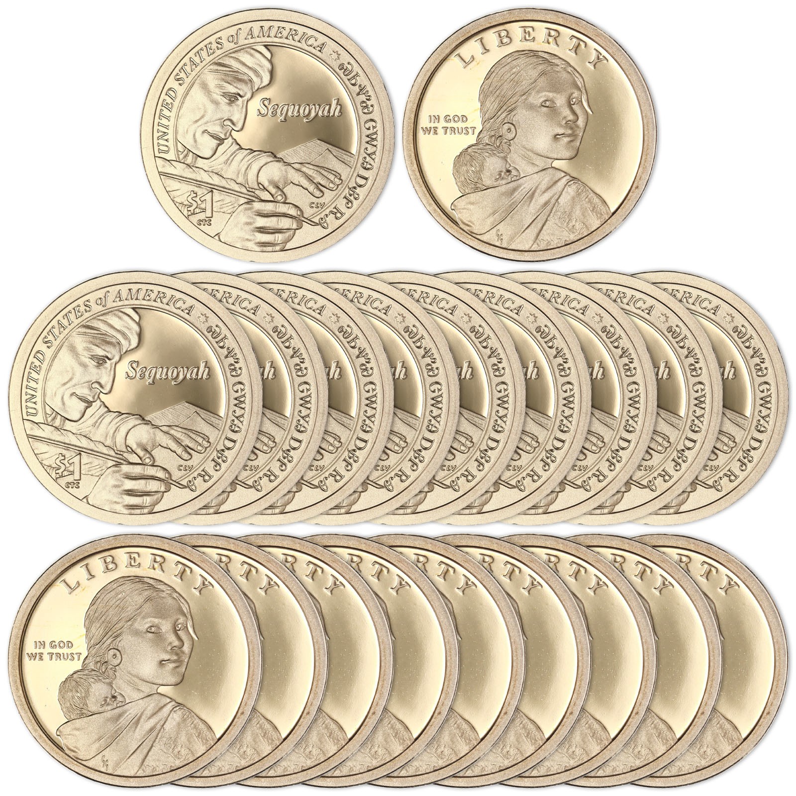 2017 S Native American Sacagawea Gem DCam Proof 20 Coin Roll