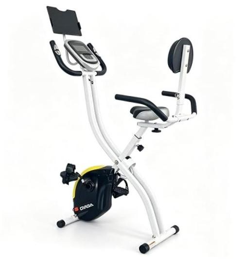 Folding Exercise Bike, Foldable Upright Stationary Bike, Indoor White X10