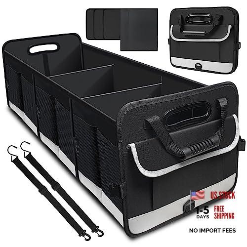 Trunk Organizer - 95L Extra Large Capacity SUV Cargo Storage, 35.5 Black Gray