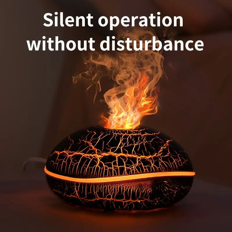 Flame Aromatherapy Diffuser Aroma LED Light Ultrasonic Air Humidifier 200ml