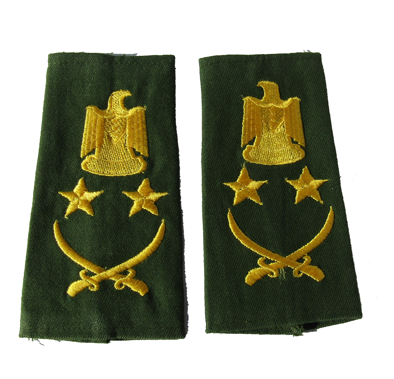 Iraqi Colonel General shoulder boards on Green fabric