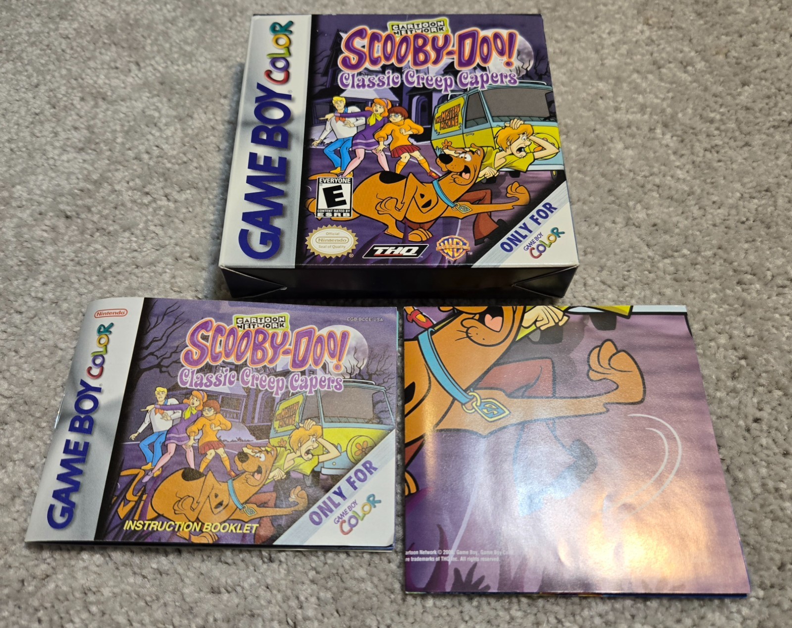 Scooby Doo Classic Creep Capers Nintendo Game Boy Color Box, Manual, Poster ONLY