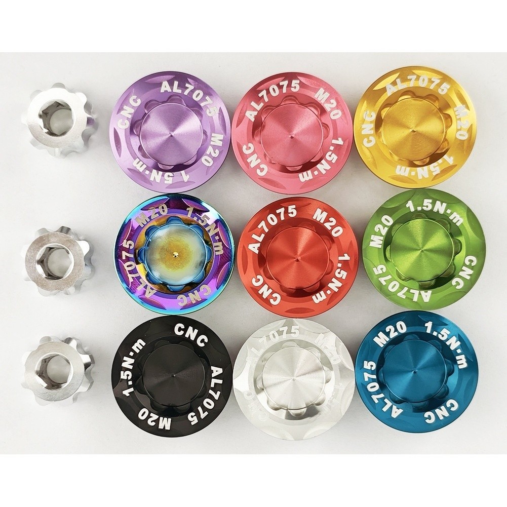 Lightweight Aluminum M20 Crank Dust Cover with M6 Hex Tool for Bike Repair