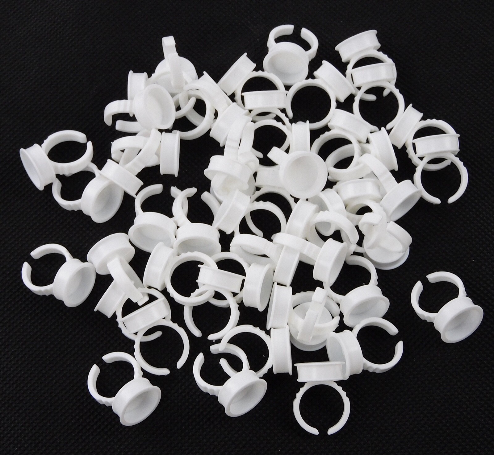 DISPOSABLE GLUE RING PALLET HOLDER FOR EYELASH EXTENSION TATTOO PIGMENT 50 PCS