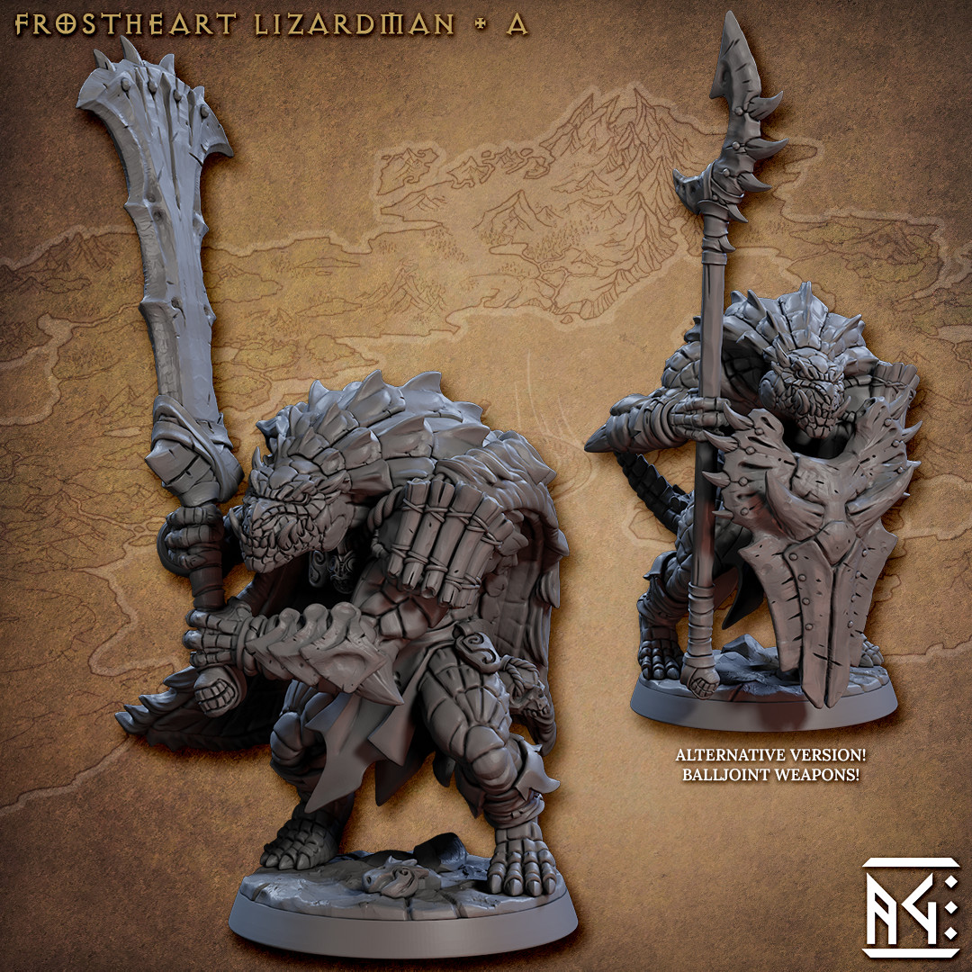 Lizardman A - Fighter - ALTERNATE - Artisan Guild - Dungeons and Dragons