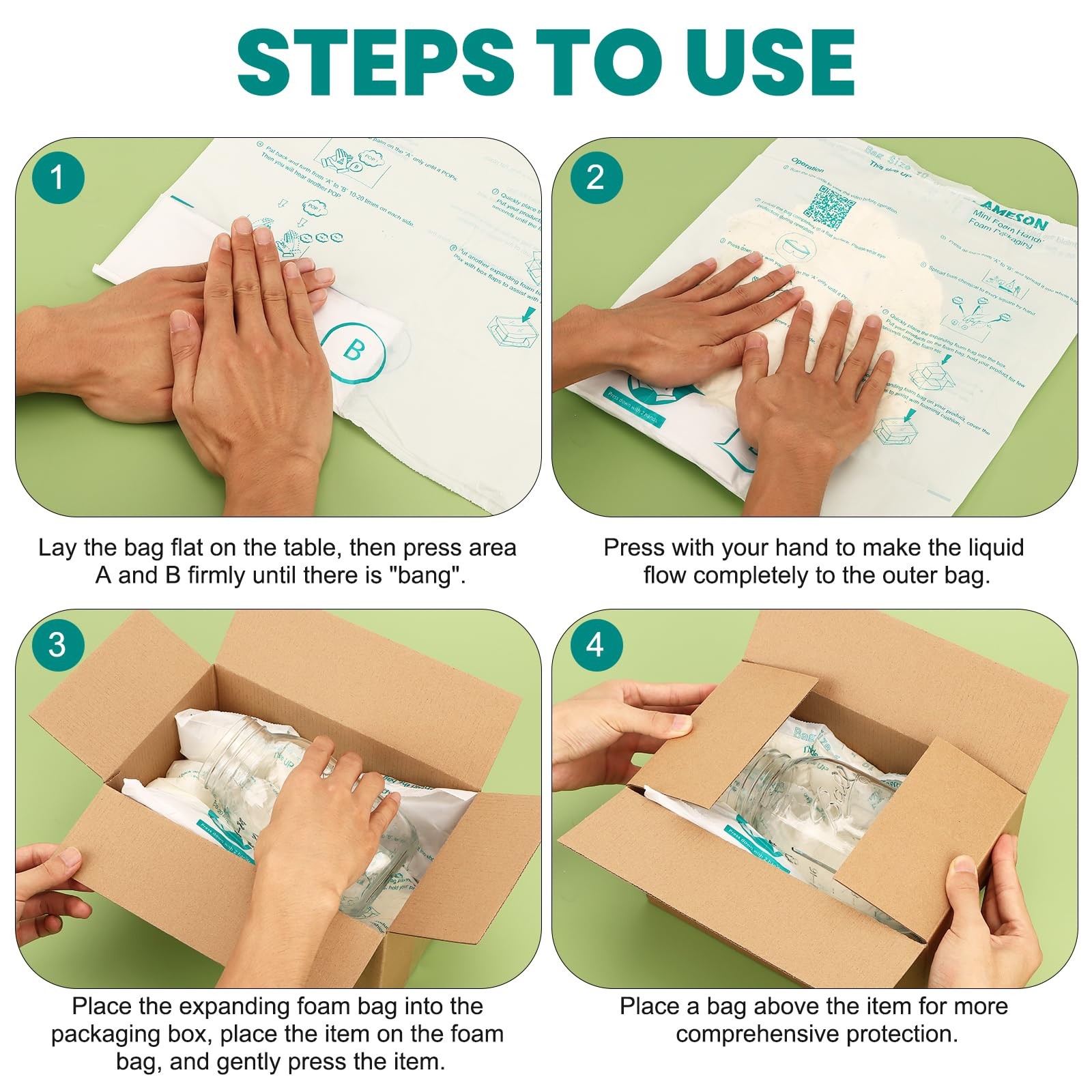 WOWOSS 5 Pack 20"x24" Expanding Packing Foam Bags for PC/Electronics Protection