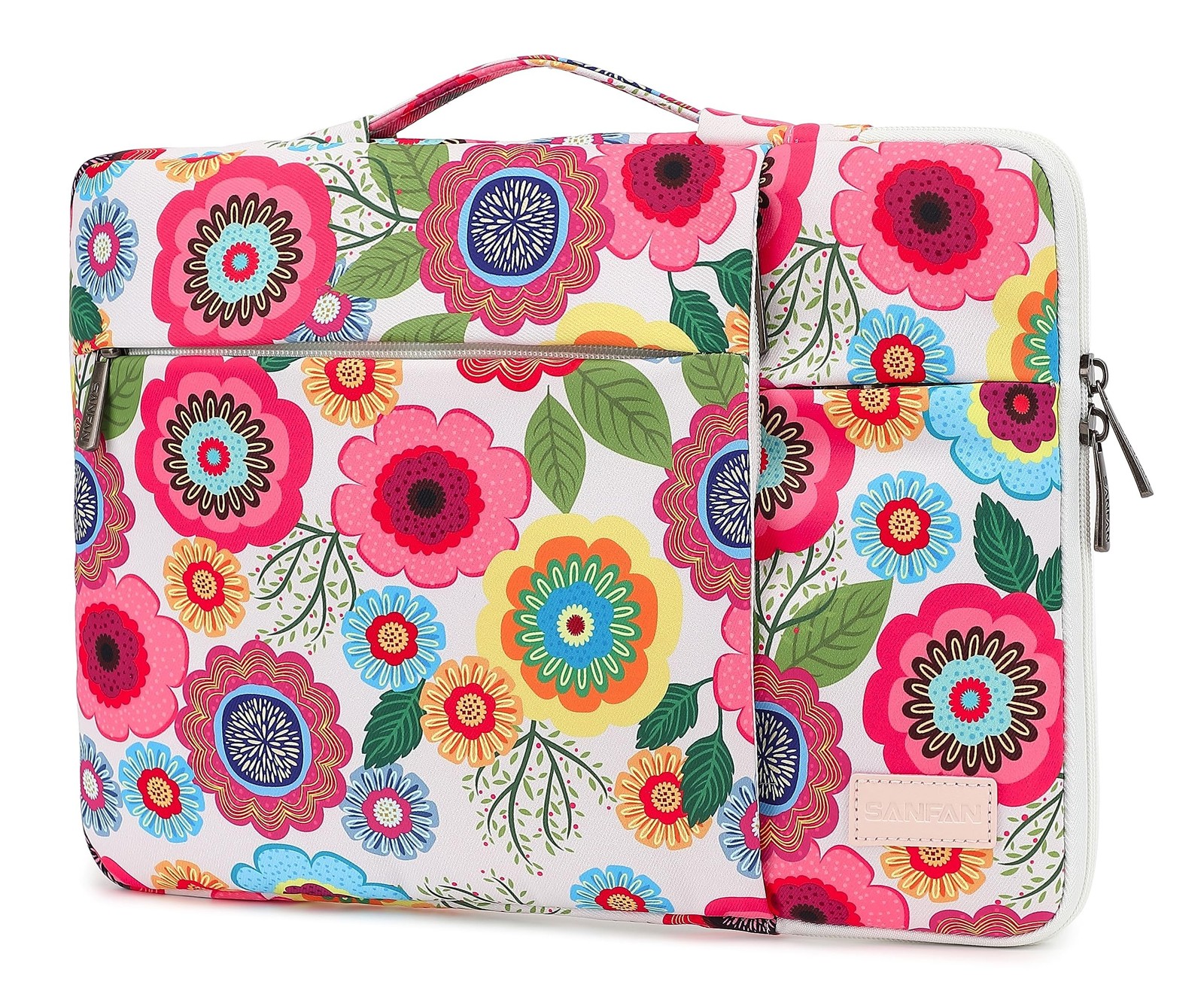 360° Protective Laptop Sleeve Case Bag with 3 Pockets,Handle,Luggage Strap