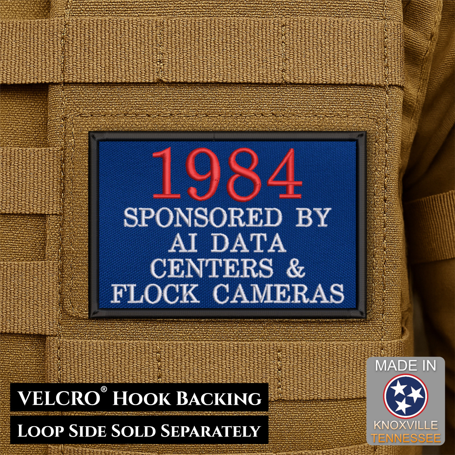 1984 - AI Data & Flock Cameras Funny Morale Patch, 2x3" | VELCRO® Brand Fastener