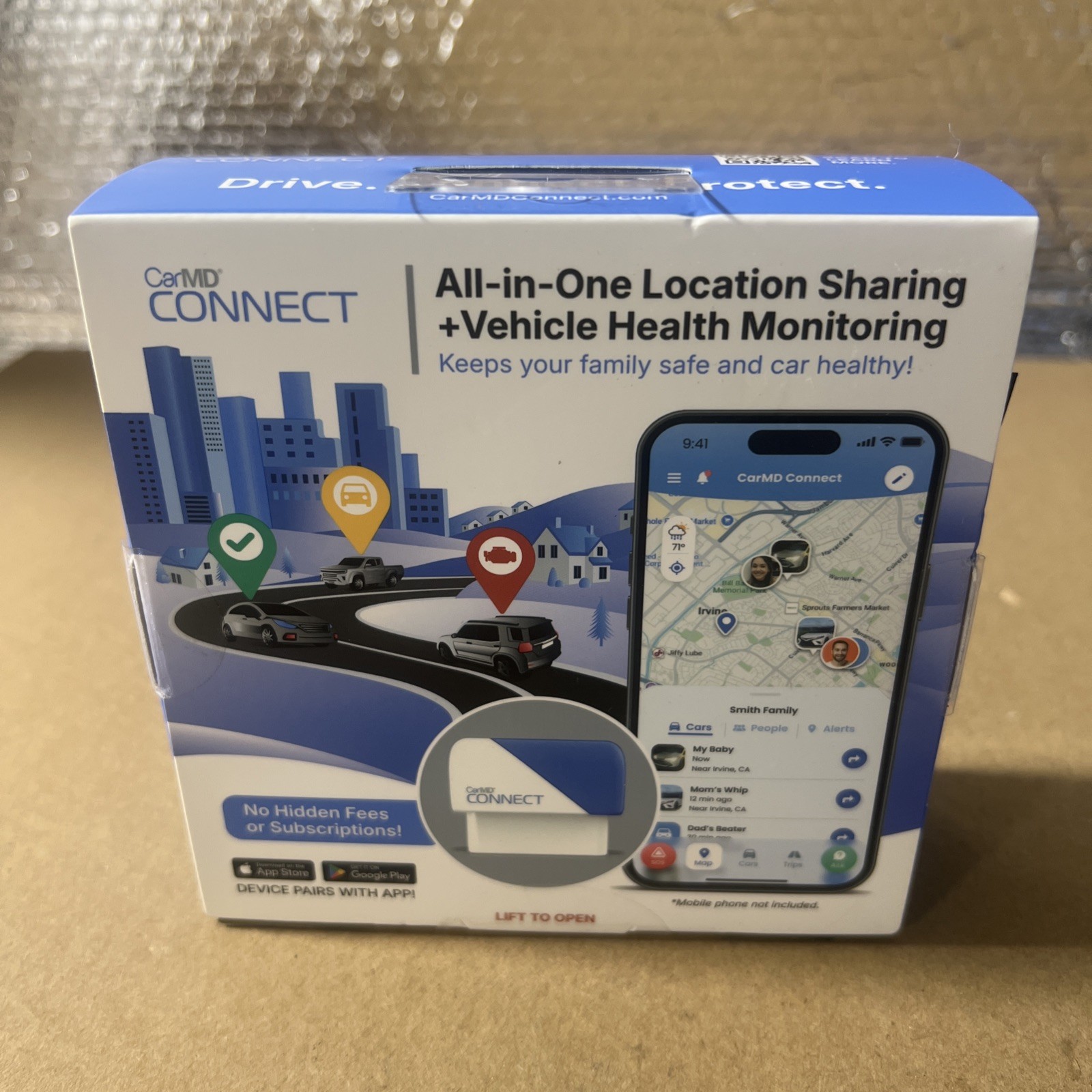 CarMD Connect All-in-One Location Sharing Vehicle Health Monitoring Device NIB