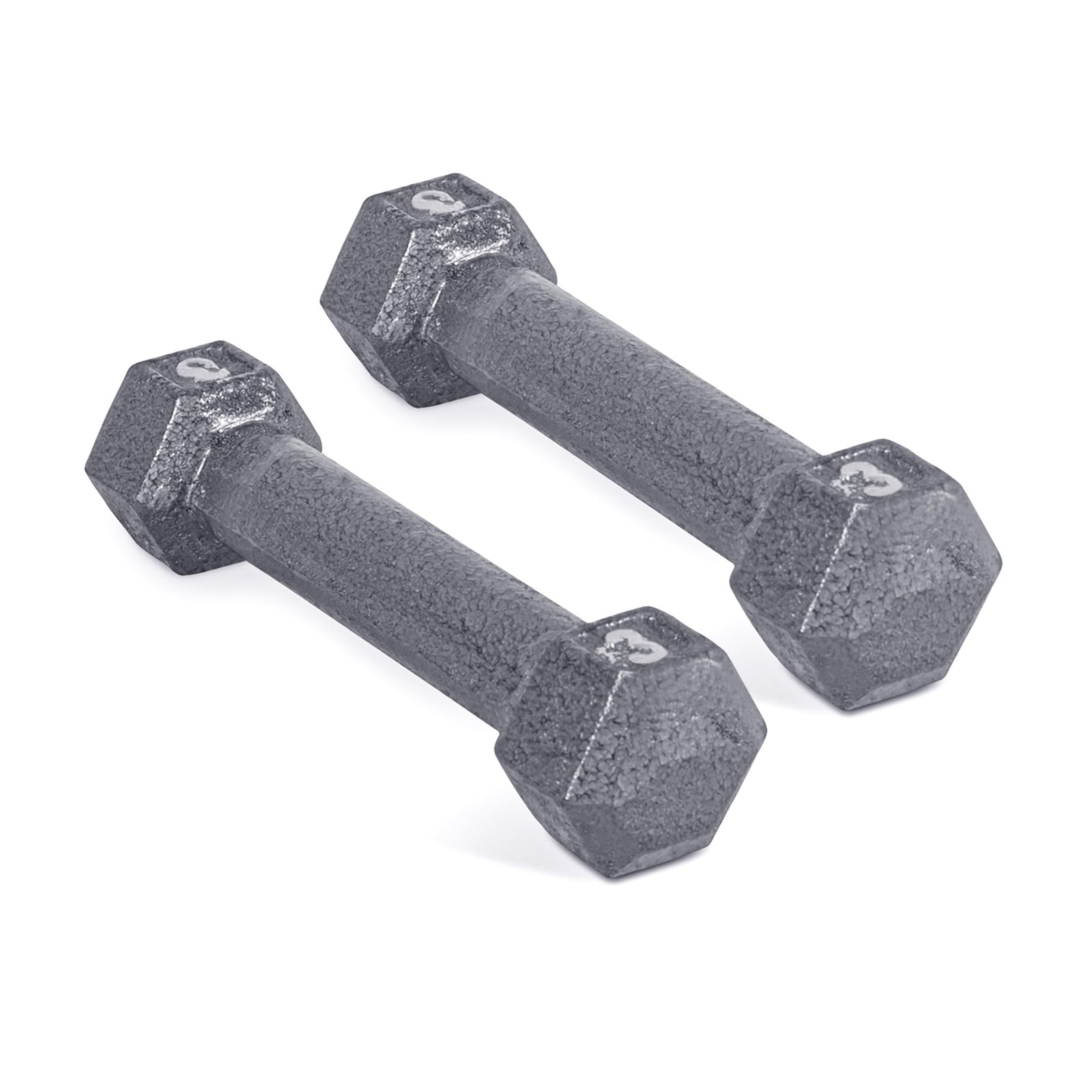 3 lb Cast Iron Hex Dumbbells Pair for Strength Training and Fitness