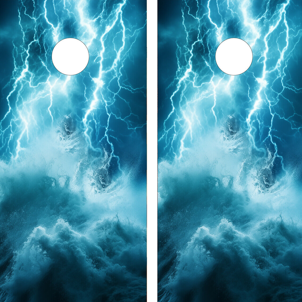 WATERPROOF & FADEPROOF Cornhole Board Wraps  / Lightning Strike