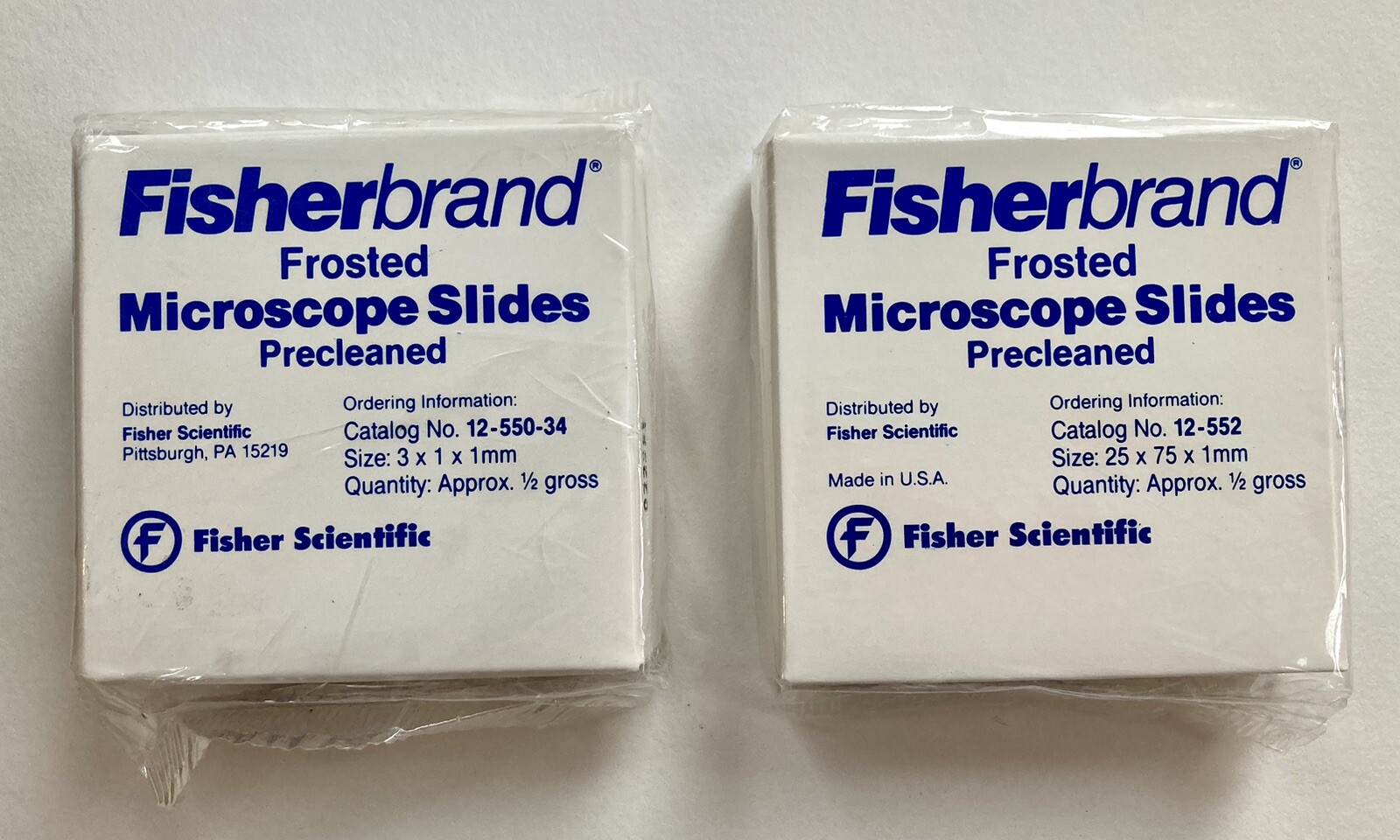 NEW Microscope Slides -  Fisherbrand Frosted Precleaned - 2 Boxes
